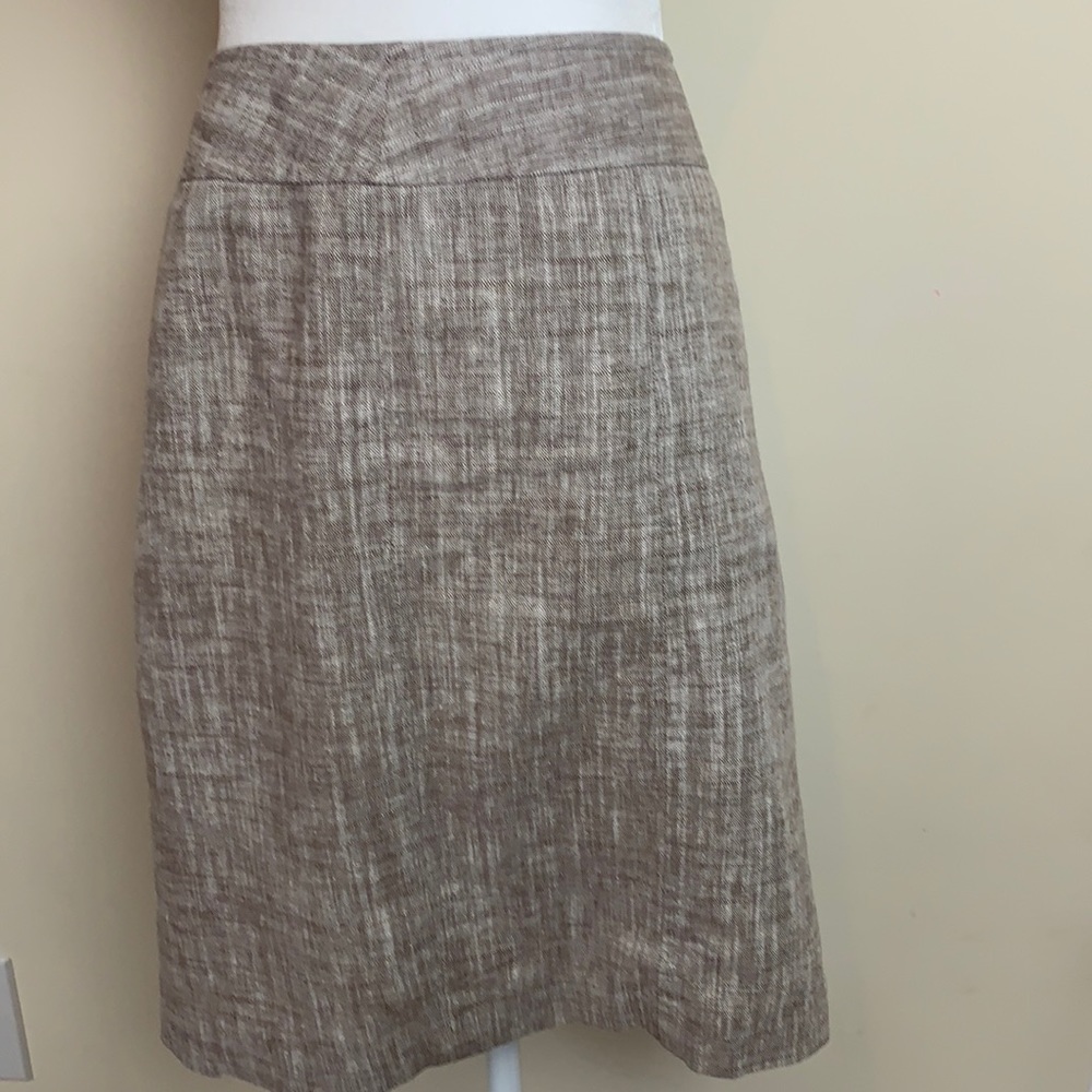 Ann Taylor Khaki Linen Blend Pencil Skirt